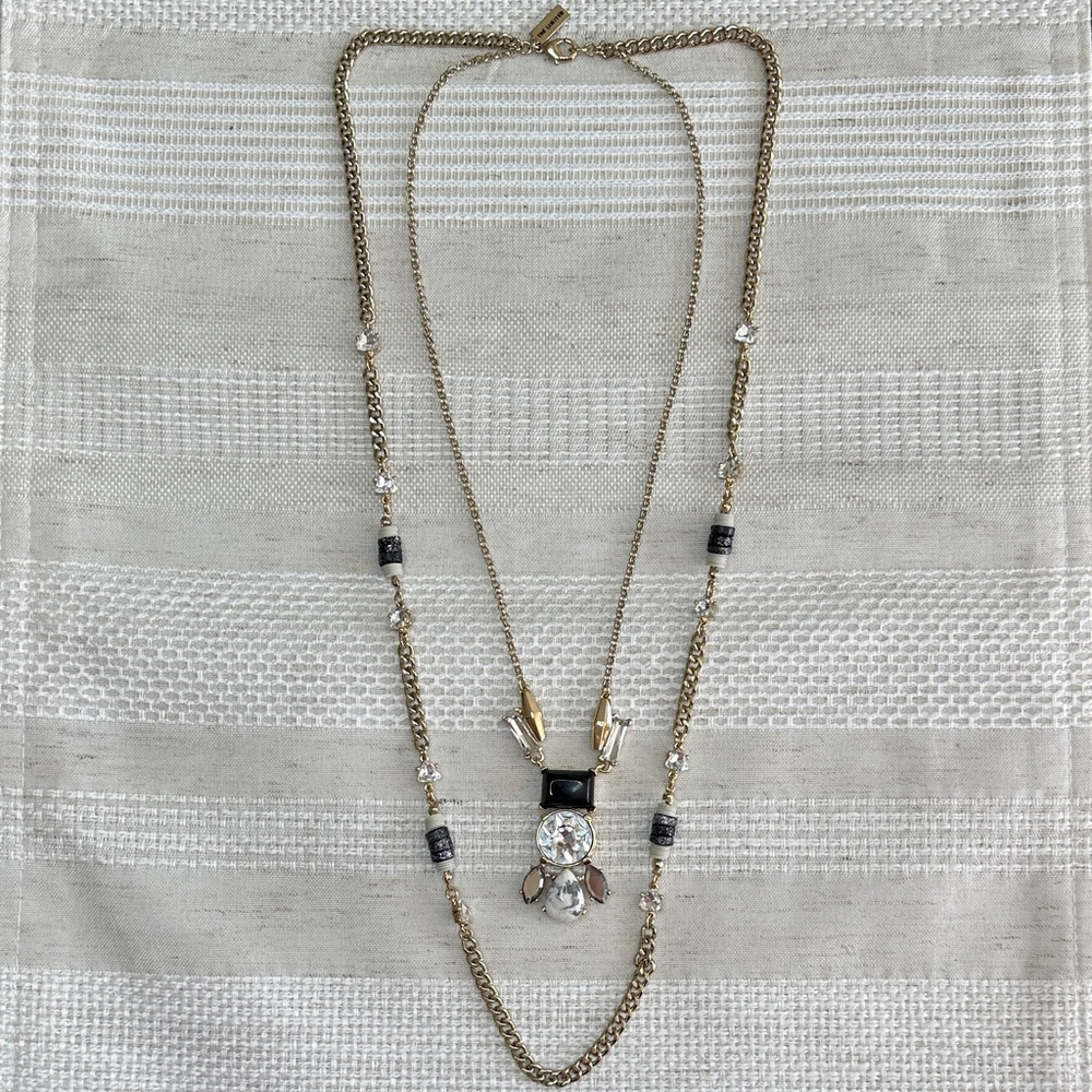 The Limited Gold-Tone Layered Necklace with Black and Clear Accents